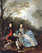 Thomas Gainsborough Self-portrait with and Daughter oil painting